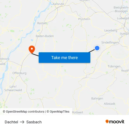 Dachtel to Sasbach map