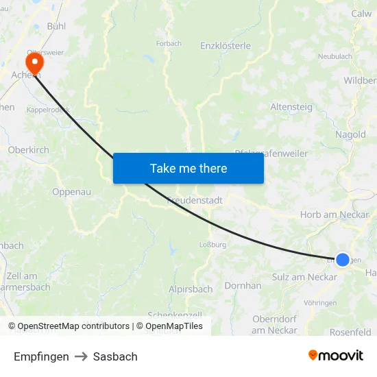 Empfingen to Sasbach map