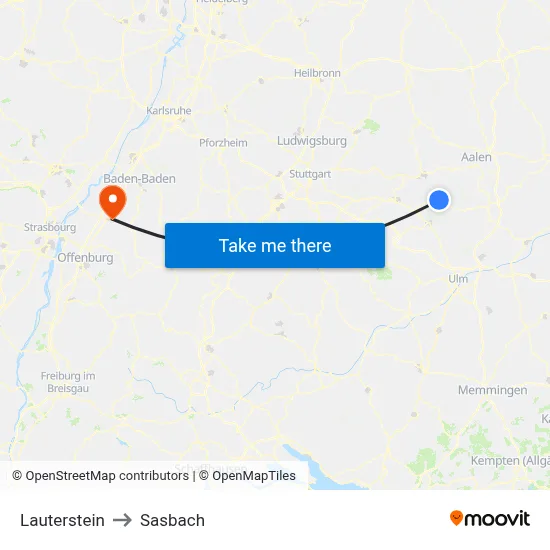 Lauterstein to Sasbach map