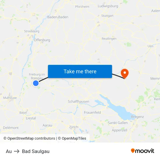 Au to Bad Saulgau map