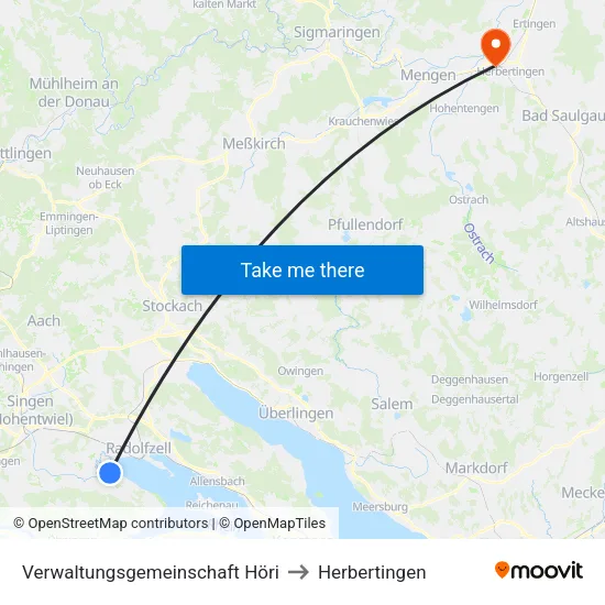 Verwaltungsgemeinschaft Höri to Herbertingen map