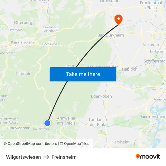 Wilgartswiesen to Freinsheim map