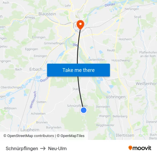 Schnürpflingen to Neu-Ulm map