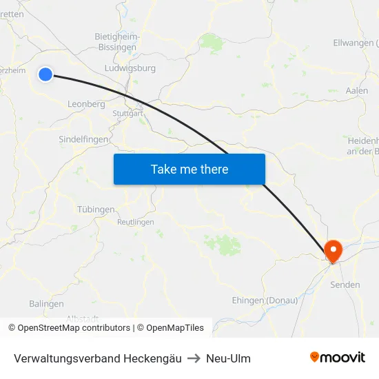 Verwaltungsverband Heckengäu to Neu-Ulm map