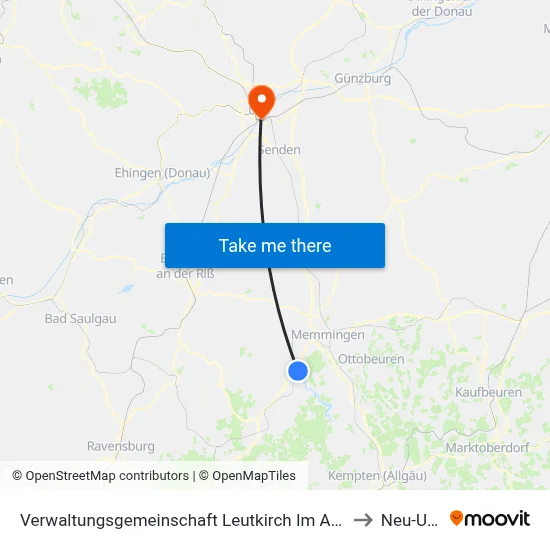 Verwaltungsgemeinschaft Leutkirch Im Allgäu to Neu-Ulm map