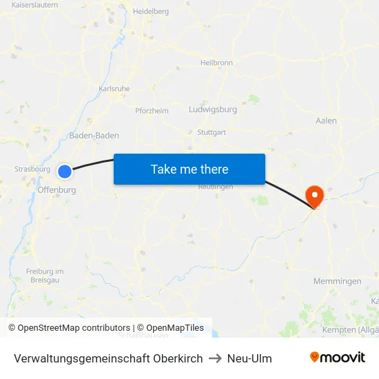 Verwaltungsgemeinschaft Oberkirch to Neu-Ulm map