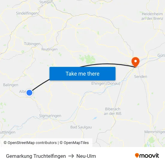 Gemarkung Truchtelfingen to Neu-Ulm map
