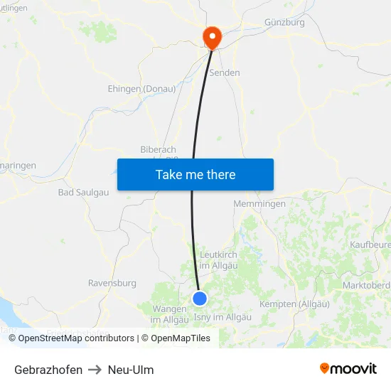 Gebrazhofen to Neu-Ulm map