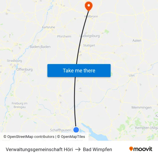 Verwaltungsgemeinschaft Höri to Bad Wimpfen map
