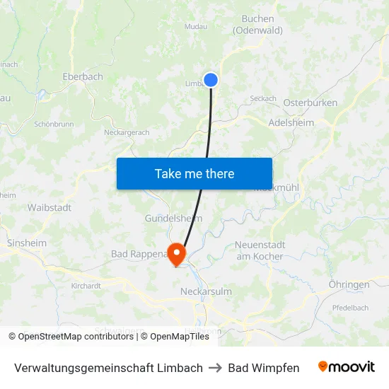 Verwaltungsgemeinschaft Limbach to Bad Wimpfen map