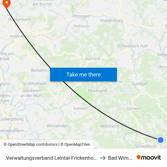 Verwaltungsverband Leintal-Frickenhofer Höhe to Bad Wimpfen map