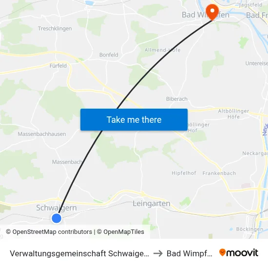 Verwaltungsgemeinschaft Schwaigern to Bad Wimpfen map