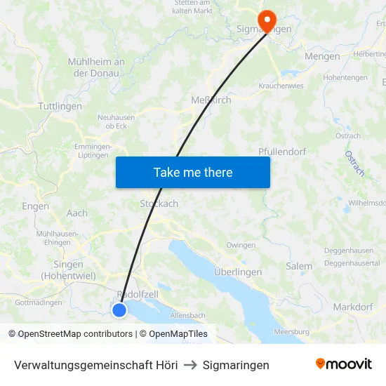 Verwaltungsgemeinschaft Höri to Sigmaringen map