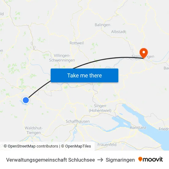Verwaltungsgemeinschaft Schluchsee to Sigmaringen map