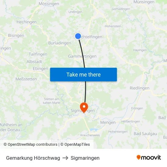 Gemarkung Hörschwag to Sigmaringen map