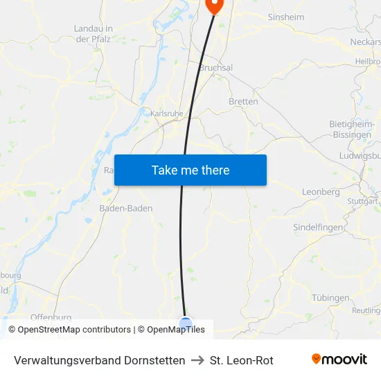 Verwaltungsverband Dornstetten to St. Leon-Rot map