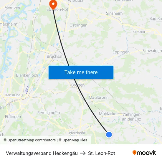 Verwaltungsverband Heckengäu to St. Leon-Rot map