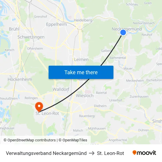 Verwaltungsverband Neckargemünd to St. Leon-Rot map