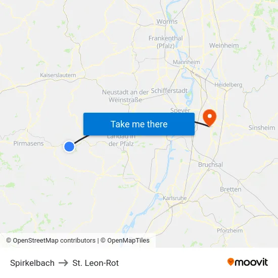 Spirkelbach to St. Leon-Rot map