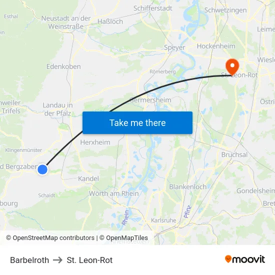 Barbelroth to St. Leon-Rot map