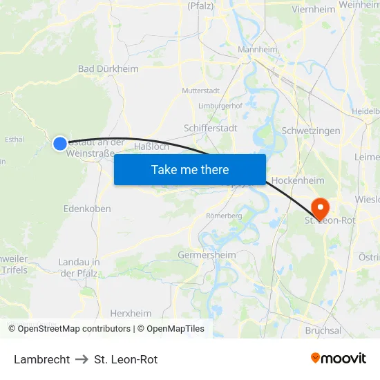 Lambrecht to St. Leon-Rot map