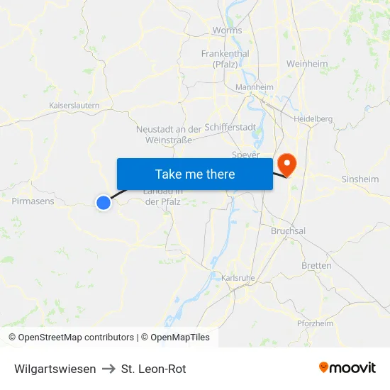 Wilgartswiesen to St. Leon-Rot map