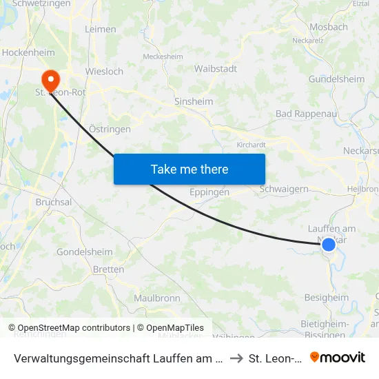 Verwaltungsgemeinschaft Lauffen am Neckar to St. Leon-Rot map