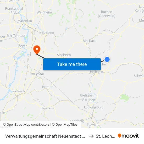 Verwaltungsgemeinschaft Neuenstadt am Kocher to St. Leon-Rot map