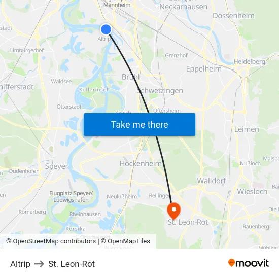 Altrip to St. Leon-Rot map