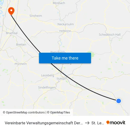 Vereinbarte Verwaltungsgemeinschaft Der Stadt Geislingen An Der Steige to St. Leon-Rot map