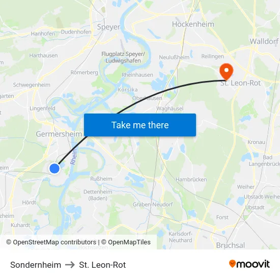 Sondernheim to St. Leon-Rot map