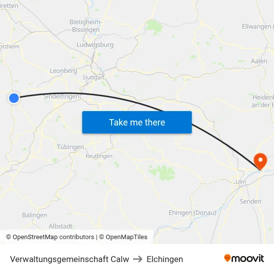 Verwaltungsgemeinschaft Calw to Elchingen map