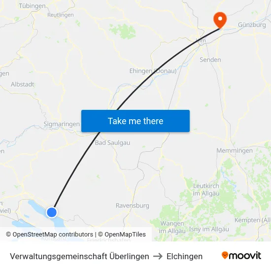 Verwaltungsgemeinschaft Überlingen to Elchingen map