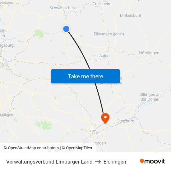 Verwaltungsverband Limpurger Land to Elchingen map