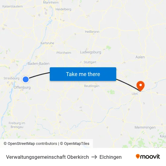 Verwaltungsgemeinschaft Oberkirch to Elchingen map