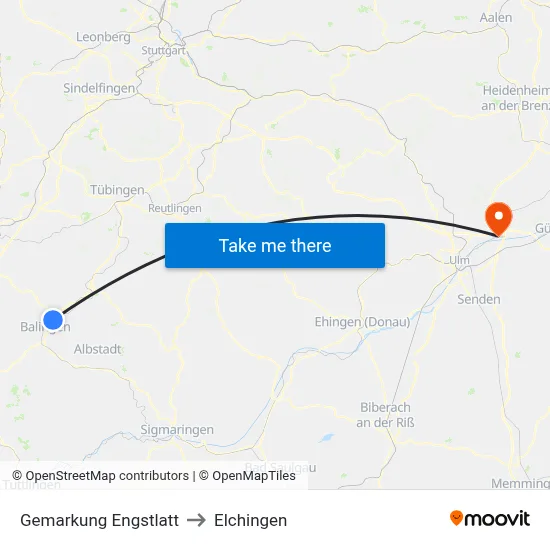 Gemarkung Engstlatt to Elchingen map