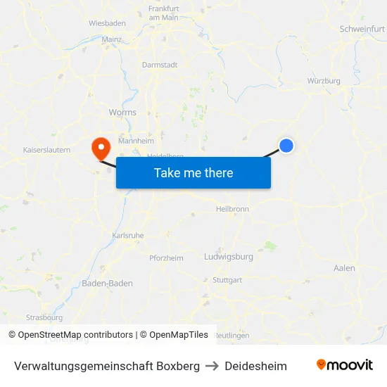 Verwaltungsgemeinschaft Boxberg to Deidesheim map