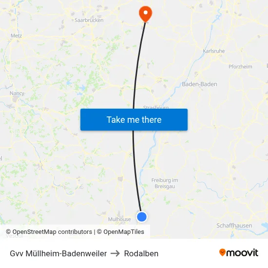 Gvv Müllheim-Badenweiler to Rodalben map