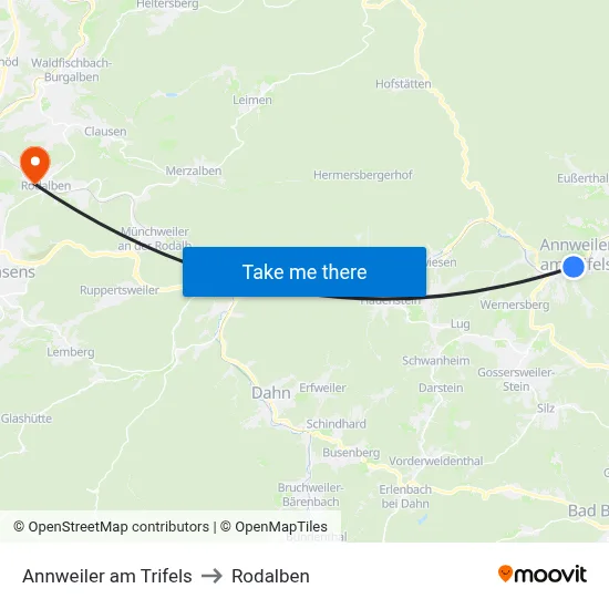 Annweiler am Trifels to Rodalben map