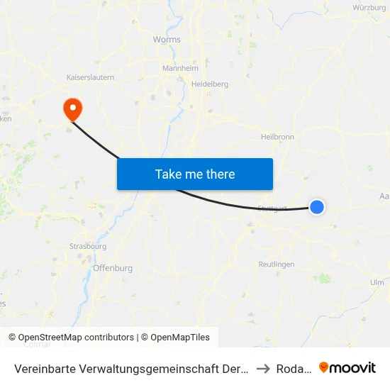 Vereinbarte Verwaltungsgemeinschaft Der Stadt Schorndorf to Rodalben map