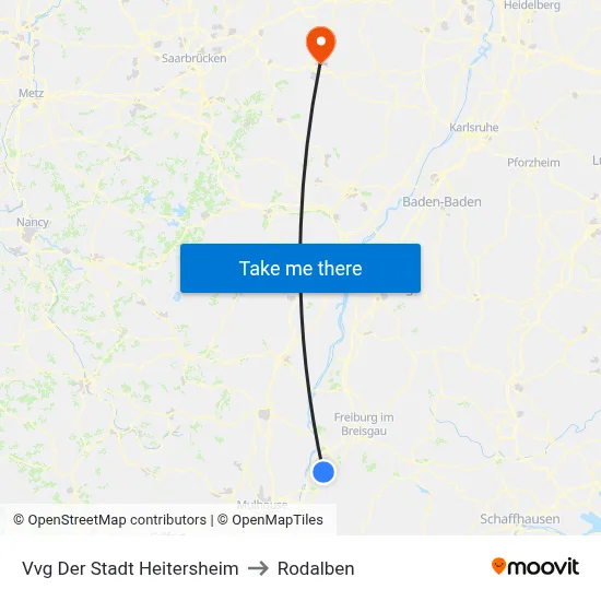 Vvg Der Stadt Heitersheim to Rodalben map