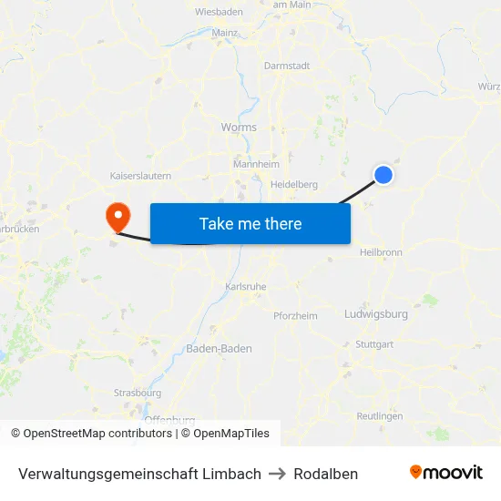 Verwaltungsgemeinschaft Limbach to Rodalben map