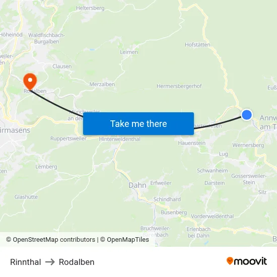 Rinnthal to Rodalben map