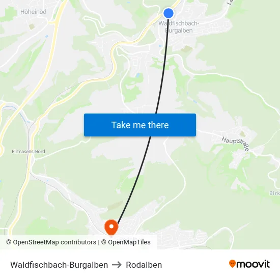 Waldfischbach-Burgalben to Rodalben map