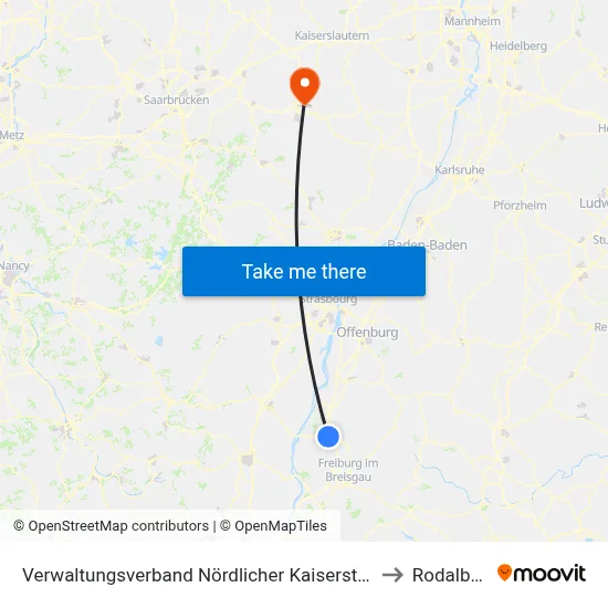 Verwaltungsverband Nördlicher Kaiserstuhl to Rodalben map