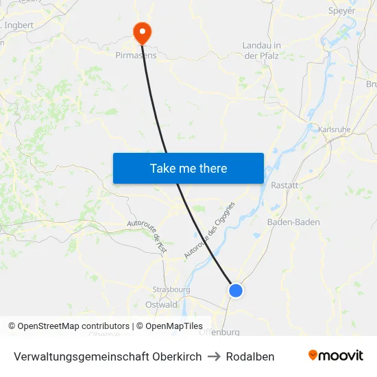 Verwaltungsgemeinschaft Oberkirch to Rodalben map
