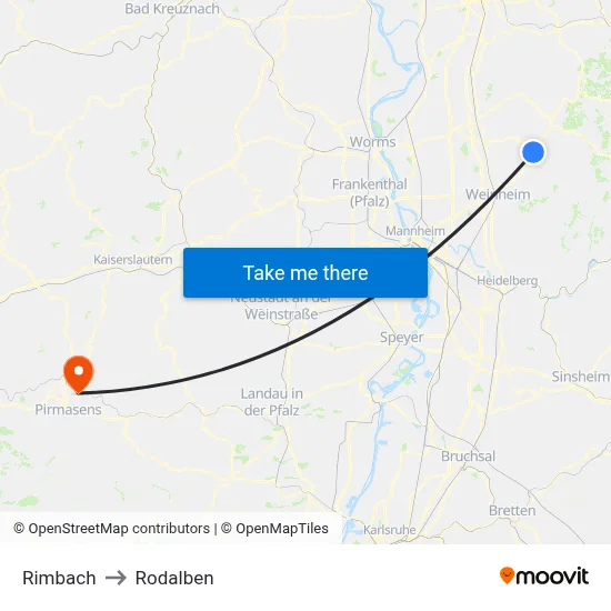 Rimbach to Rodalben map