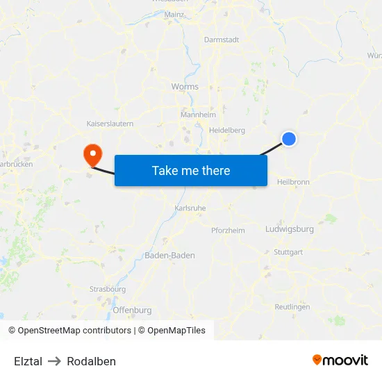 Elztal to Rodalben map