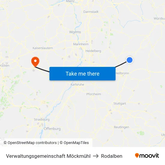 Verwaltungsgemeinschaft Möckmühl to Rodalben map
