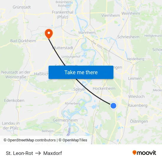 St. Leon-Rot to Maxdorf map